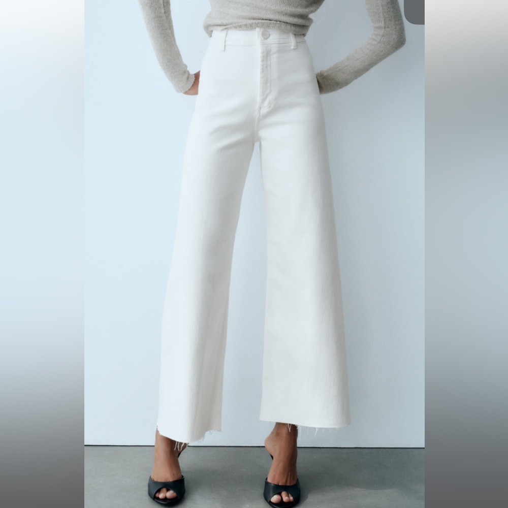NWT ZARA HIGH-WAISTED ZW MARINE STRAIGHT JEANS SZ 4
